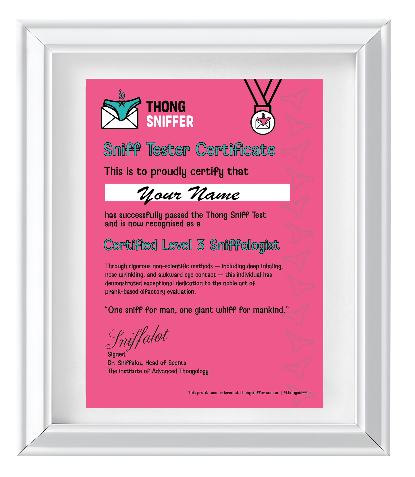 Sniff Tester Certificate