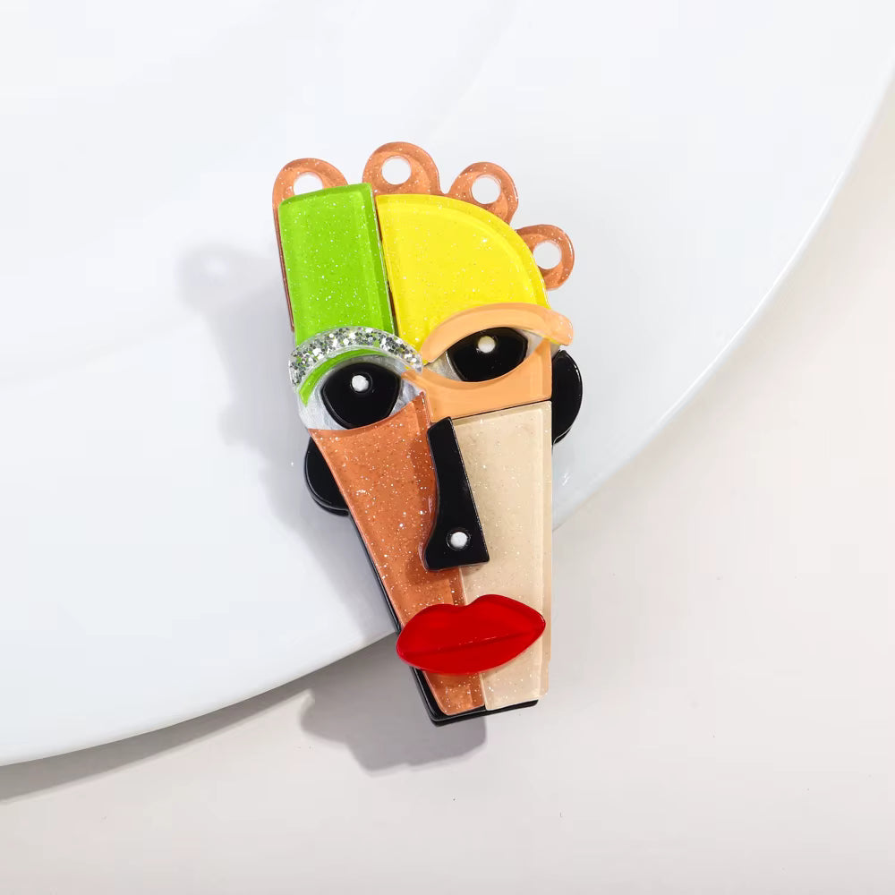 Graffiti Mood Face Statement Pin