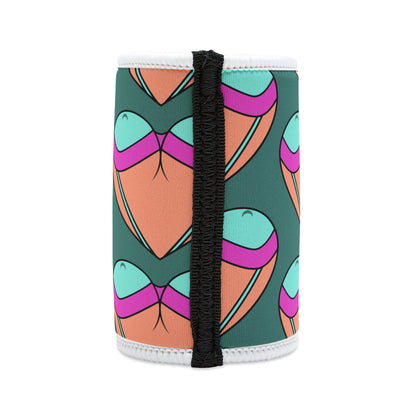 Retro Hearts Stubby Cooler