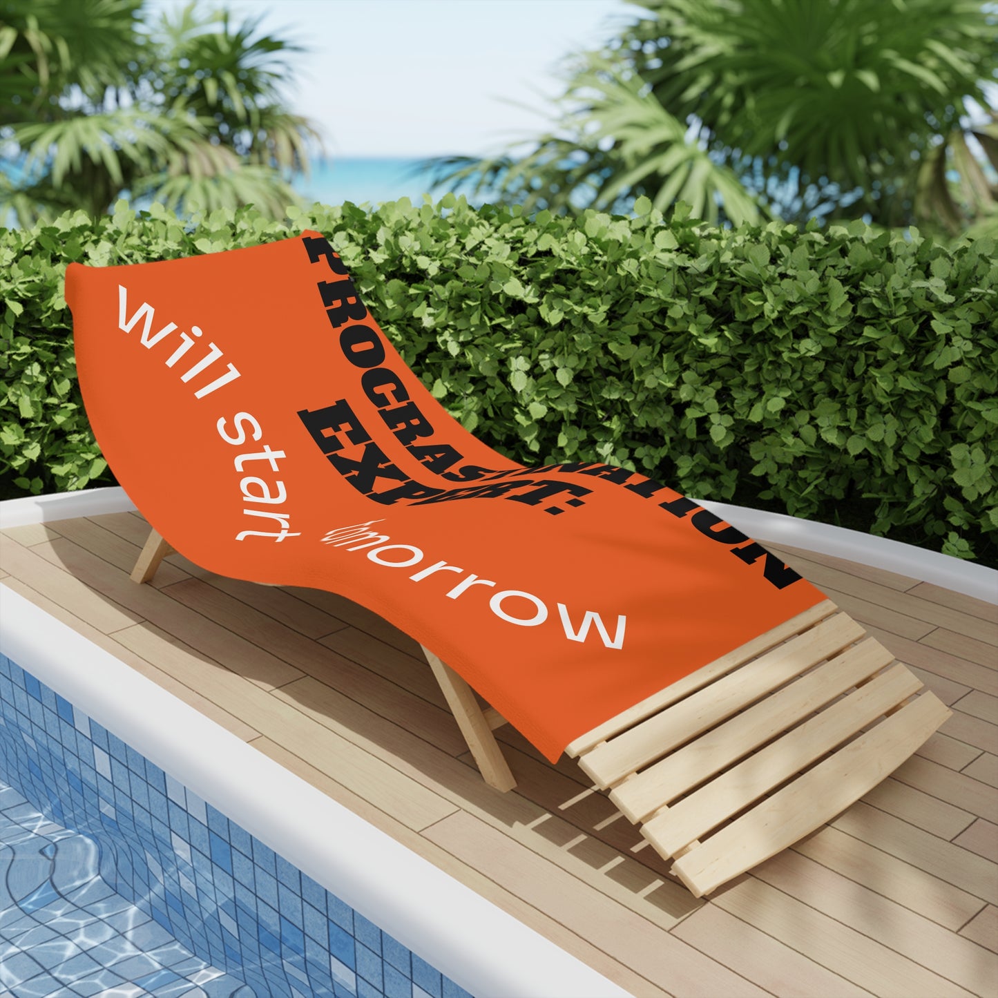 Procrastination Expert Beach Towel - Fun Summer Gift, Poolside Accessory, Humorous Towel, Beach Sunbath, Summer Vibes!