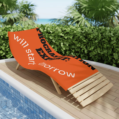 Procrastination Expert Beach Towel - Fun Summer Gift, Poolside Accessory, Humorous Towel, Beach Sunbath, Summer Vibes!