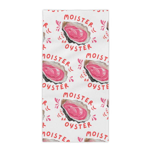 Moister Than An Oyster Beach Towel, Fun Summer Towel, Nautical Decor, Beach Accessories, Gift for Seafood Lovers
