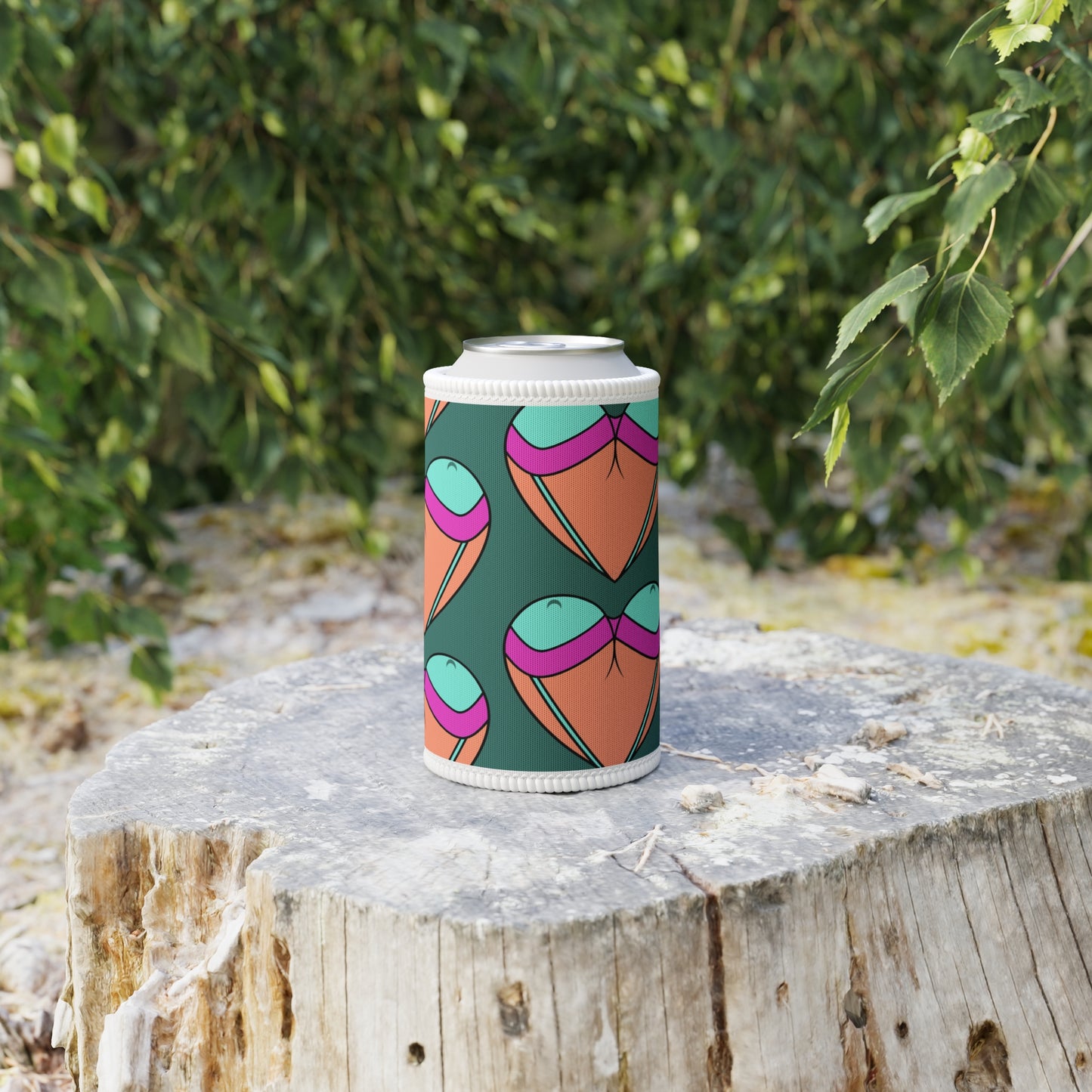 Retro Hearts Stubby Cooler