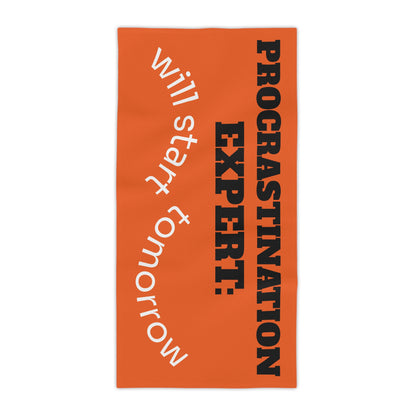 Procrastination Expert Beach Towel - Fun Summer Gift, Poolside Accessory, Humorous Towel, Beach Sunbath, Summer Vibes!