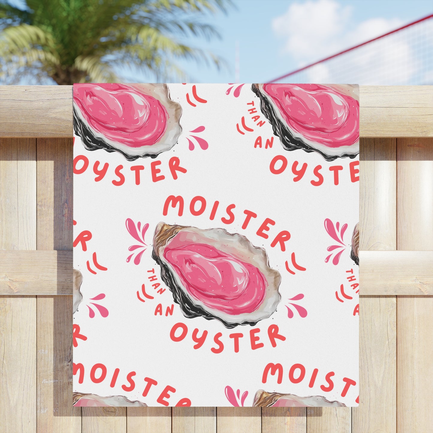 Moister Than An Oyster Beach Towel, Fun Summer Towel, Nautical Decor, Beach Accessories, Gift for Seafood Lovers