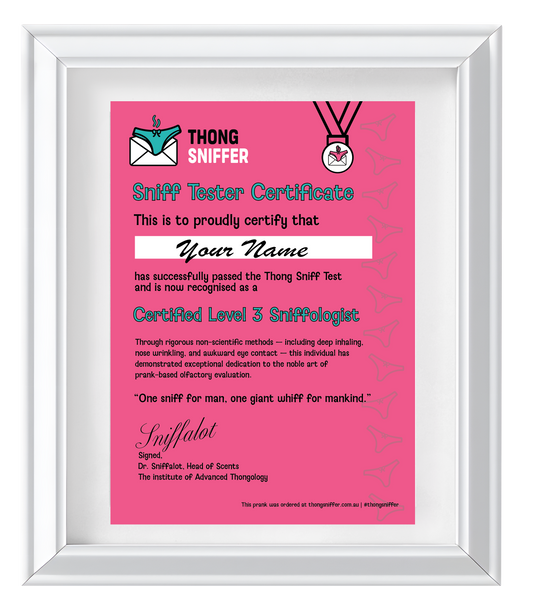Sniff Tester Certificate