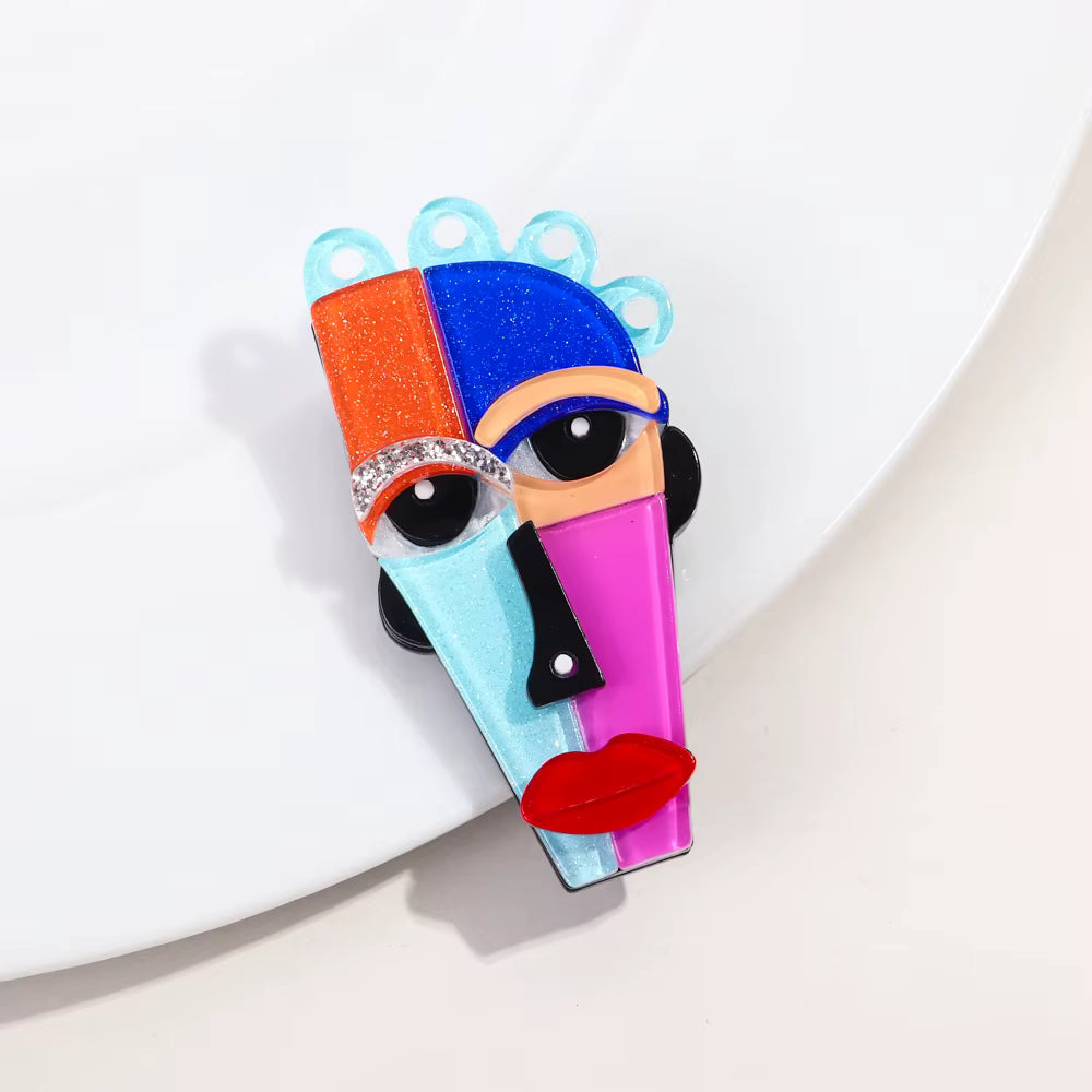 Abstract Chaos Face Pin