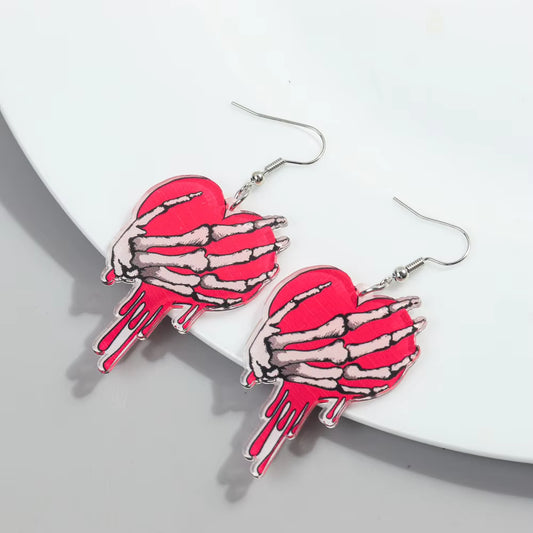 Hot Girl Energy Pink Heart Earrings