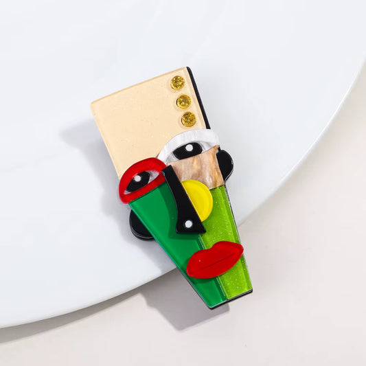 Funky Scribble Face Enamel Pin